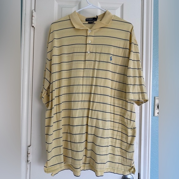 Polo Ralph Lauren Other - POLO GOLF Ralph Lauren Short Sleeve Golf Polo Yellow Blue Striped XL